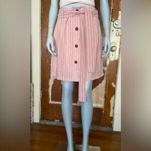 POTTER’S POT Pink Striped Skirt w/Belt sz L